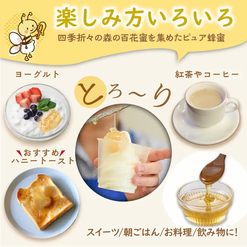 純粋天然ハチミツ300g×2本｜森の百花蜜 はちみつ