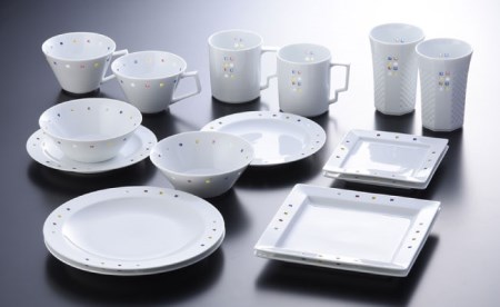 【波佐見焼】水晶カラフルスクエア プレート ボウル マグカップ 含む バリューセット（お二人様用） 食器 皿 【丹心窯】 [AB09] 波佐見焼