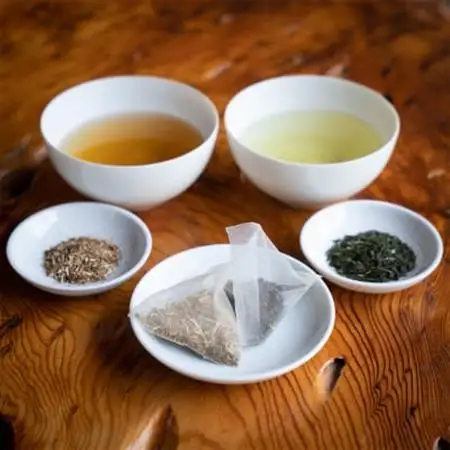 まめ茶と緑茶のティーバッグと茶葉をつかった羊羹2種セット【1235263】