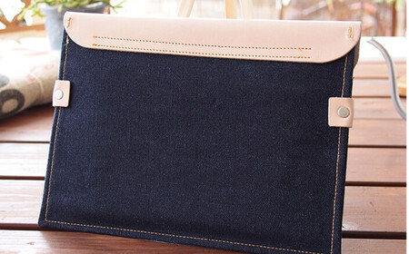 【刻印なし】児島デニム×本革 タブレットスリーブ ( iPad／iPadPro・タブレット対応 )【デニム デニム製  iPad iPadPro カバー タブレットスリーブ タブレット 岡山県 倉敷市 おすすめ 人気】