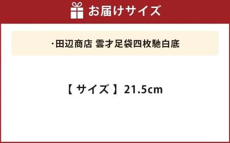 雲才足袋四枚馳白底【21.5cm】