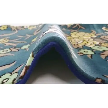 玄関マット 50×80 洗える マット 高級 金華山織 花ストリーク ブルー_雑貨・日用品  家具・インテリア _【1064271】