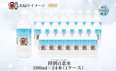 天然水 陸別 百恋水 500ml 24本 硬度 33mg/L 500 リットル ナチュラル ミネラルウォーター 飲料水 軟水 湧水 湧き水 水 お水 ペットボトル PET 調理 コーヒー スープ 防災 備蓄 非常用 国産 送料無料 北海道  