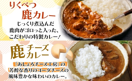 りくべつ鹿肉加工品セット＆かぼちゃスープ 加工食品 惣菜 レトルト 鹿肉 エゾシカ肉 カレー カレーライス ジビエカレー レトルトカレー ゴーダチーズ パスタ ラザニア かぼちゃ 牛乳 食品 簡単 簡単調理 保存食 送料無料 北海道 陸別町　　