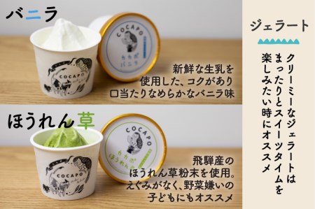飛騨のジェラート＆ソルベ 8個詰合せ 野菜 カカポ ジェラート