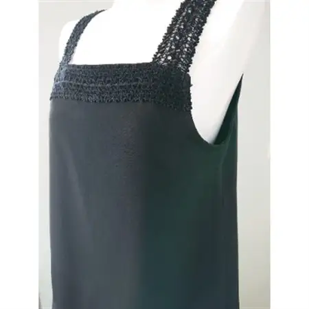 【丹後シルク】キャミソール・ペティコート黒(飾りシルクレース)Mサイズ_装飾品・工芸品 女性・レディース 洋服 _【1238446】