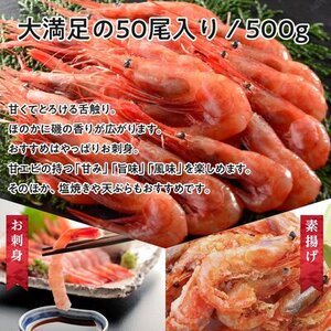 甘えび 子なし 500g 約50尾 越前甘えび えび 海老 刺身 冷凍 魚介 魚介類 海鮮 高評価