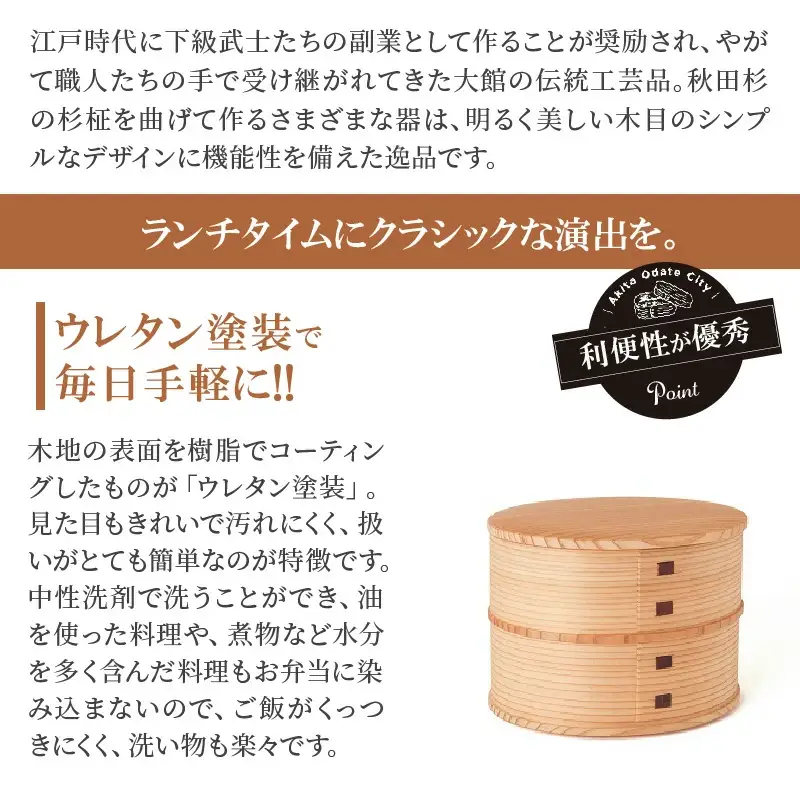 165P6001 【大館曲げわっぱ】ひな弁当 【配送日指定不可】