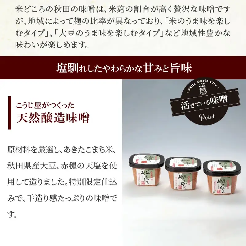 高米麹秋田味噌「麹の匠たち」セット　75P4001