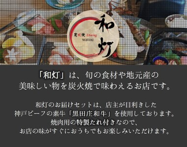 【和灯】『黒田庄和牛』焼肉用お届けセット（肩ロース、モモ肉１，０００ｇ）74-24