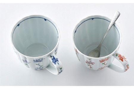 【波佐見焼】花のれん マグカップペアセット 食器 皿 【一夢窯】 スープカップ スープマグ [XE01] 波佐見焼