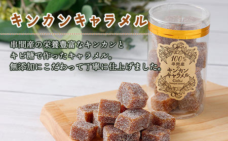 串間産きんかん使用！「無添加」にこだわったきんかんコンポートときんかんキャラメルのセット(2種・合計4個)_K018-003