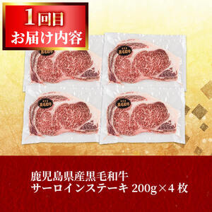 【定期便全2回】鰻と肉の定期便！ステーキ4枚と鰻蒲焼4尾をお届け！ t0057-004