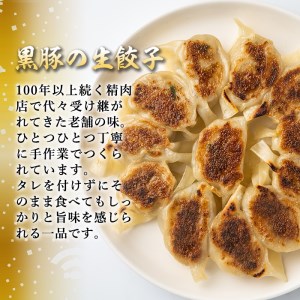 isa266 100年以上続く精肉店の黒豚餃子(計36個・12個入×3P)惣菜 鹿児島 手作り 生餃子 ギョウザ 黒豚 豚肉 冷凍食品 おかず おつまみ 惣菜 小分け 焼くだけ 簡単調理 冷凍便【増元精肉店】
