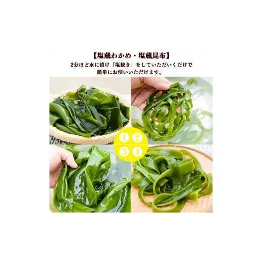 三陸セット（わかめ・昆布 4種） 塩蔵わかめ 塩蔵昆布 茎わかめ とろろ昆布 今野水産 