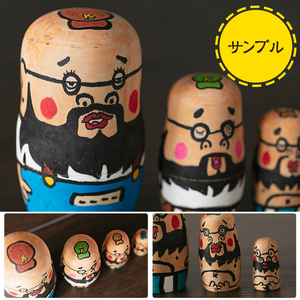 a735 オーダーメイド！オリジナルイラストのマトリョーシカ(5体1セット)【コウチン】