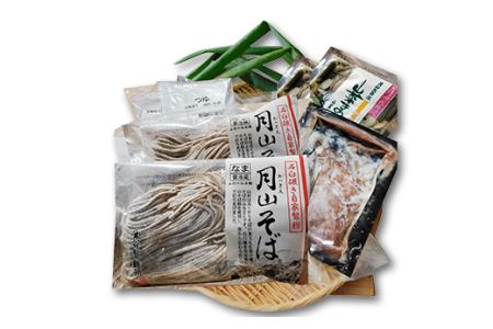 FYN9-444 山形県西川町 生・山菜鴨そばセットそば ソバ 蕎麦 詰め合わせ 詰合せ山形県 西川町