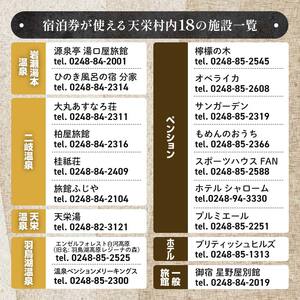 天栄村内宿泊施設宿泊券 6,000円分 温泉 旅行 福島県 天栄村 ふるさと納税 F21T-037