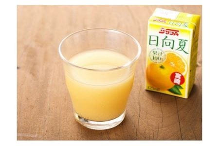 ◆【3ヶ月定期便】サンＡ日向夏ジュース100%　125ml×24本【ジュース 果汁100％ フルーツジュース 紙パック 日向夏 宮崎県 全3回】