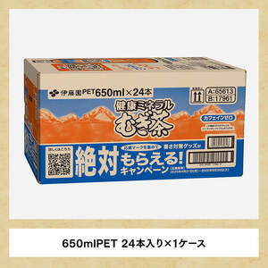 【6ヶ月定期便】健康ミネラル むぎ茶650ml×24本 【 飲料 お茶 麦茶 ﾑｷﾞ茶 飲料 水分補給 むぎ茶 定期便 全6回 むぎ茶 長期保存 お茶 備蓄 お茶 ﾍﾟｯﾄﾎﾞﾄﾙ お茶 ｶﾌｪｲﾝｾﾞﾛ ｶﾛﾘｰｾﾞﾛ ｽﾎﾟｰﾂ ﾑｷﾞ茶 送料無料 麦茶 飲料 むぎ茶 】