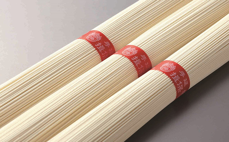 H-8【手延そうめん揖保乃糸】ひねDS上級品 赤帯(3束×8袋)＋めんつゆ(削り本節1本)