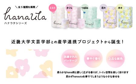 【５月下旬以降順次発送】H-59 【うたうミストの香り】hanauta ダブル25m 12ロール×8パック
