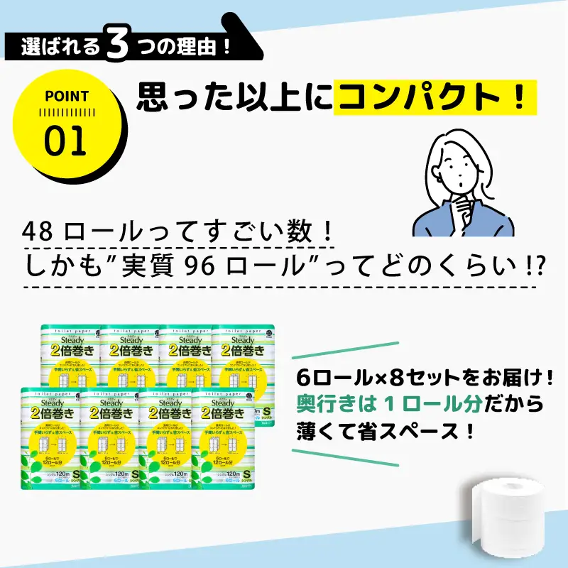 【2026年6月発送】 トイレットペーパー シングル 無香料 6ロール×8P 48ロール 沼津 ﾄｲﾚｯﾄ