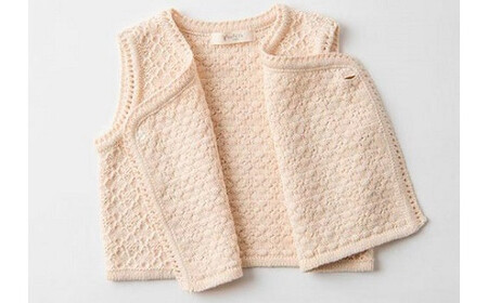 ふんわり ダブルベスト CO-W13【60営業日程度で発送】| ベビー ベビー服 赤ちゃん ベスト 羽織り リリヤーン 中空糸 オーガニック 綿 日本製