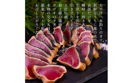 芸西村厳選1本釣り本わら焼き「田野屋銀象シリーズ　極カツオのたたき（9～11人前）完全天日塩付（田野屋銀象ソルト）」〈高知県・土佐市共通返礼品〉