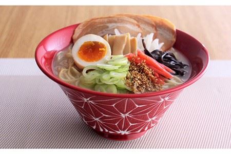 【波佐見焼】ホワイトライン麻 どんぶり 赤 食器 皿 【翔芳窯】 [FE02] 波佐見焼