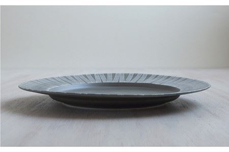 【波佐見焼】Shabby chic style 25cm プレート 2枚セット（ダークグレー） 食器 皿 【和山】 [WB101]  波佐見焼