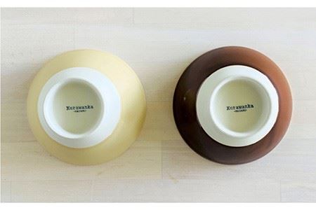 【波佐見焼】グロス 茶碗 2色セット（ブラウン×ベージュ） 食器 【和山】 [WB110]  波佐見焼