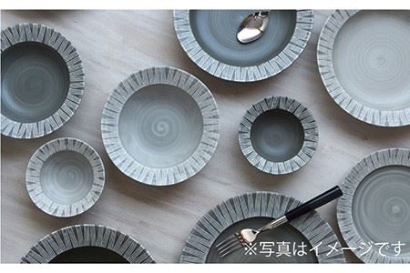 【波佐見焼】Shabby chic style ボウル 大2個セット ダークグレー パスタ皿 食器 皿 【和山】 [WB114]  波佐見焼