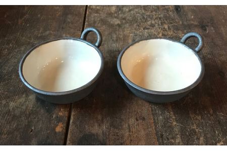 【 アイアン ブラック シリーズ 】 とんすい ペア 糸島市 / うつわと手仕事の店 研 器 陶器 食器 クラフト 手作り [ARD006]