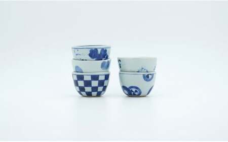 有田焼 絵変り 湯呑 手びねり せん茶 5個セット【山口洋一工房】食器 湯呑 A40-97