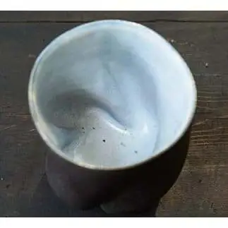流面体 湯呑 （桐箱入り）小峰尚 連理窯 陶芸品 湯呑 コップ  食器 器  カップ [AF003sa]