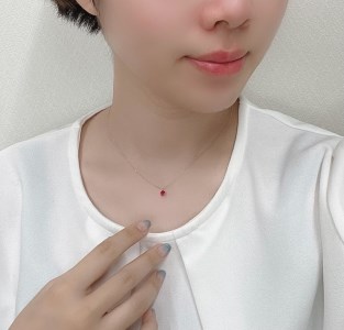 K18ピンクゴールド　ビルマ産ラウンドカットルビー(0.25ctUP)ペンダント　K037824-H