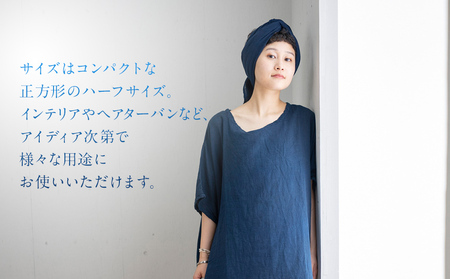 ショール 手染めガーゼショール ハーフサイズ NAVY （藍染+草木染） ガーゼ 天然染料 手染め 紺 濃紺 ギフト AO003