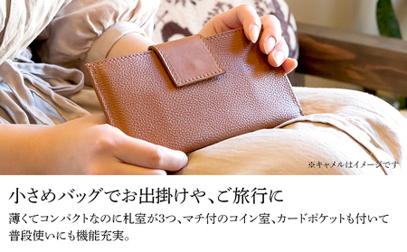 スマート長財布（オイルレザー・ブラック）　BK010