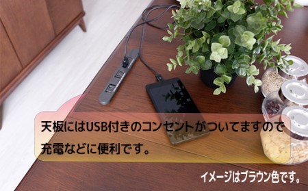 【開梱・設置】アースUSBコンセント付き Tバタカウンター（ブラウン）　AX130