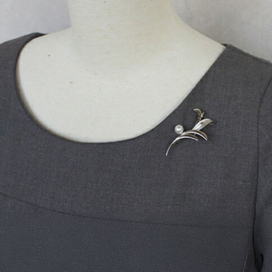 SV アコヤ真珠 7.5ミリ ブローチ （No30888） パールハヤシ / ブローチ