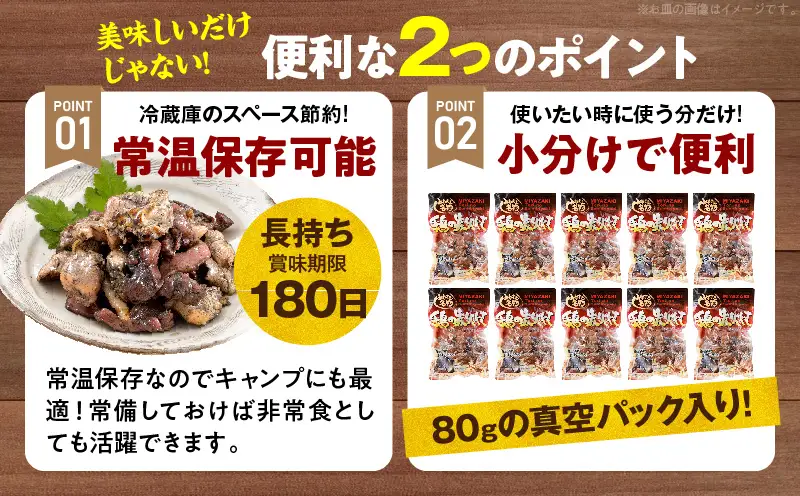大型七輪手焼 鶏の炭火焼 (80g×10パックセット)