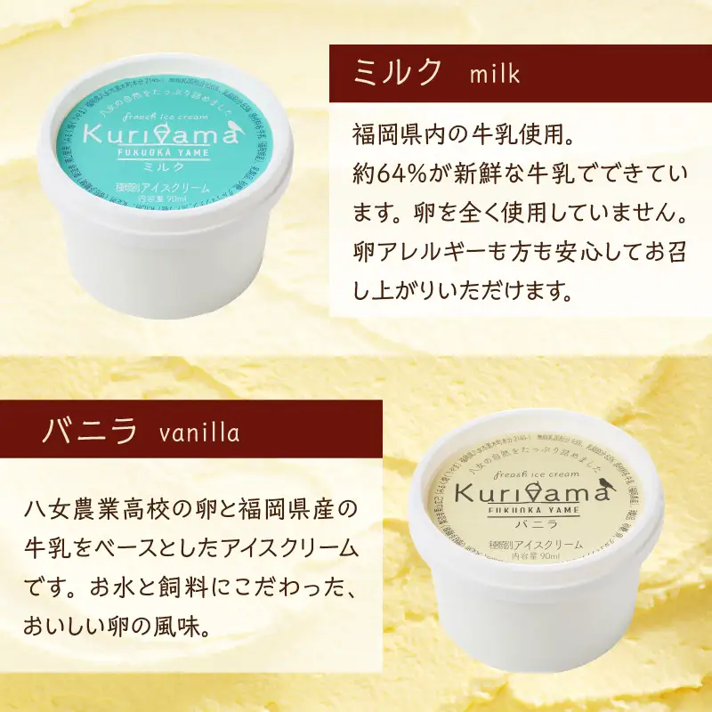 くりやまアイス6個セット 各90ml アイスクリーム 酪農家 手作り 地元産 お茶 フルーツ 身体に優しい 笑顔 幸せ 043-004