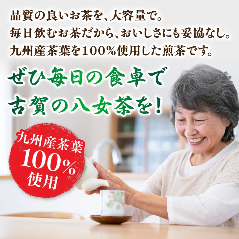 創業200年の老舗・古賀製茶本舗 九州八女工場直送お徳用煎茶1.2kg お茶 茶 八女茶 日本茶 煎茶 産地直送 たっぷり 大容量 チャック付き 福岡県 八女市 072-017