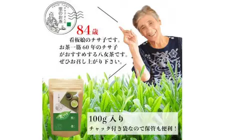 自社製造の深蒸しの八女茶！茶ごころ100g入り　008-003