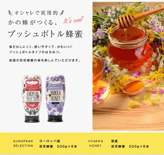 かの蜂 プッシュボトル 蜂蜜 2種 6kg（500g×12本） はちみつ　024-066