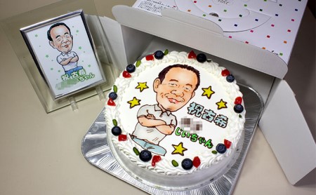 似顔絵ケーキ7号サイズ（人物1人）引換券 チケット 