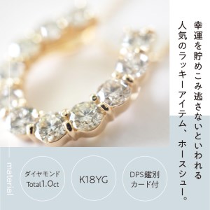 [MADE IN KOFU]K18YG D1.0ct ホースシューモチーフネックレス TI-978