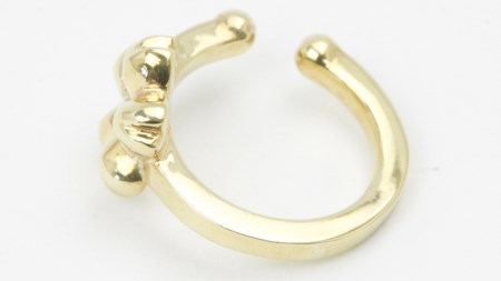 ダイヤモンド入「一輪桜」のイヤーカーフ ダイヤモンド [AH073sa]