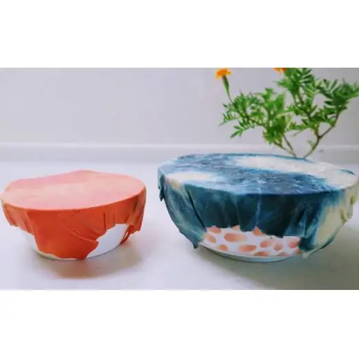 藍染草木染エコラップ2枚セット（S，M) 藍染セット